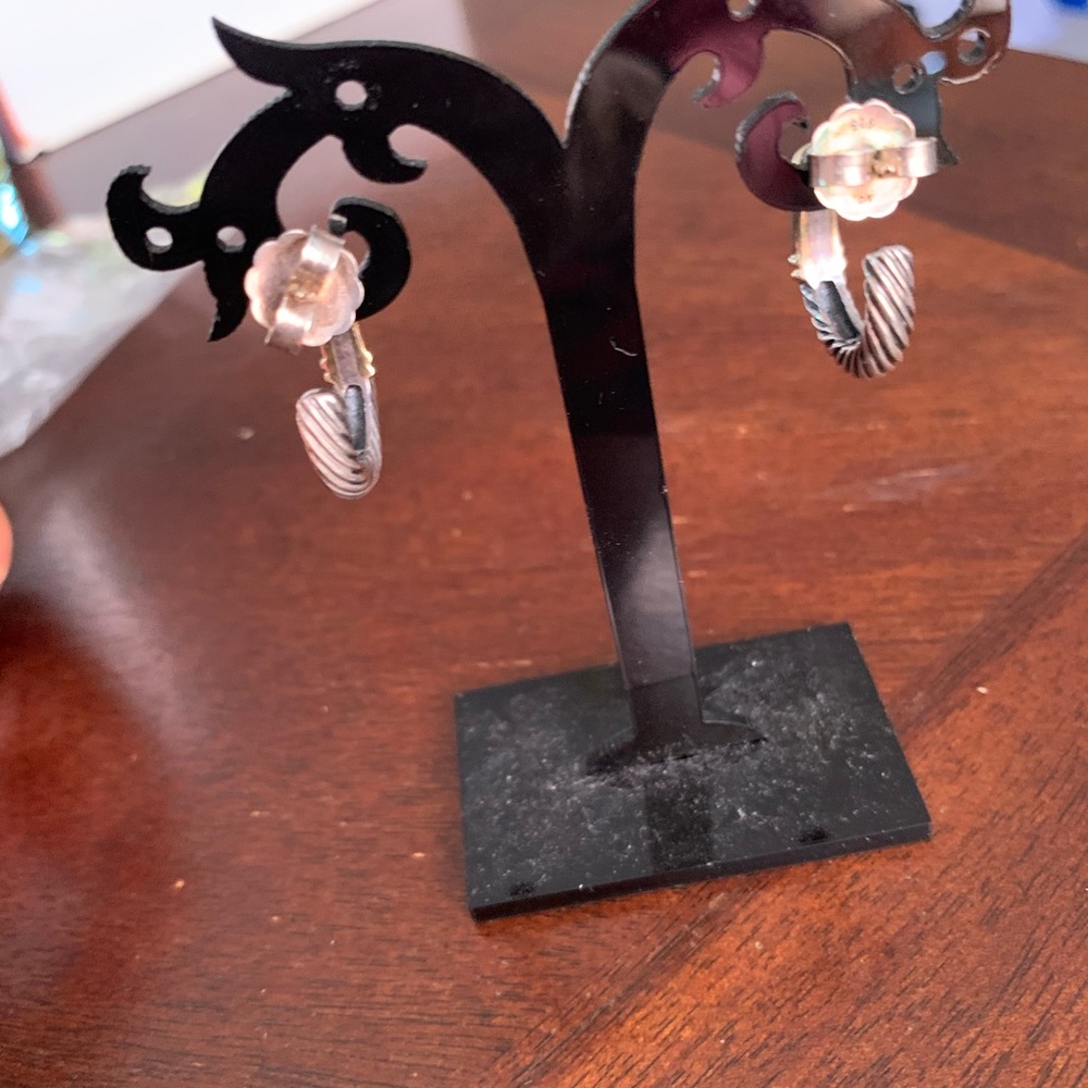 David Yurman hoop earrings gold and silver - Picture 3 of 5